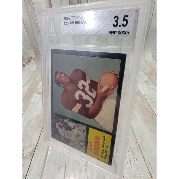 1962 Topps #28 Jim Brown Beckett BCCG 3.5 Cleveland Browns Fullback - Picture 3 of 6